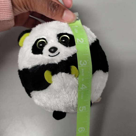 -TY BEANIE BALLZ BONSAI THE PANDA BEAR 5" PLUSH STUFFED ANIMAL ROUND 2011 - Picture 10 of 11